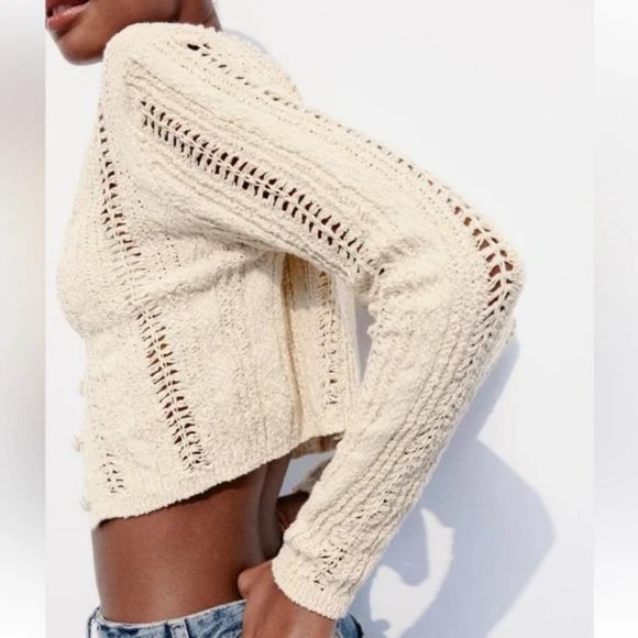 ZARA RUSTIC KNIT CARDIGAN - Picture 3 of 5
